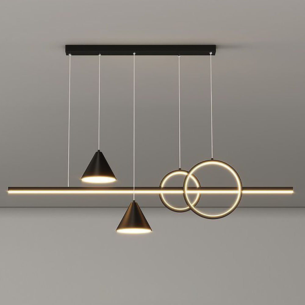 Arisha Contemporary Geometric Style Linear Metal Pendant Light White/Black
