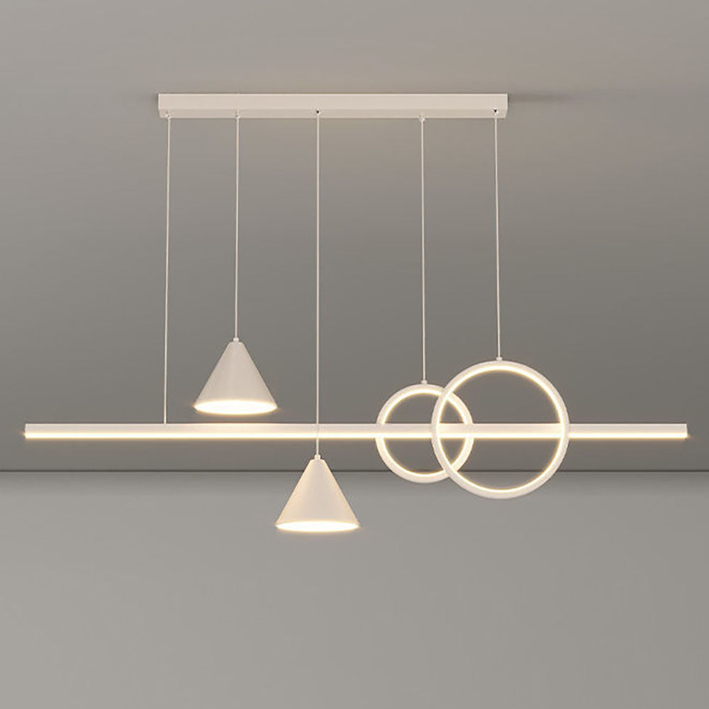 Arisha Contemporary Geometric Style Linear Metal Pendant Light White/Black
