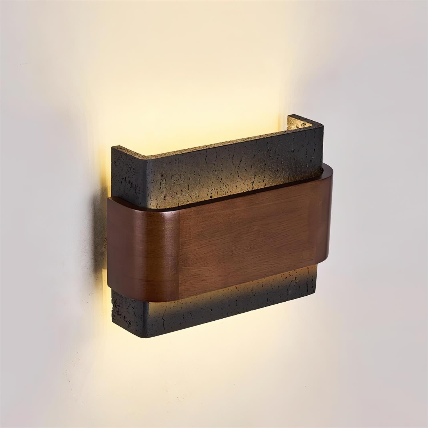 Ritta Lampe Murale Arc Fini Bois Travertin - Neutralighting