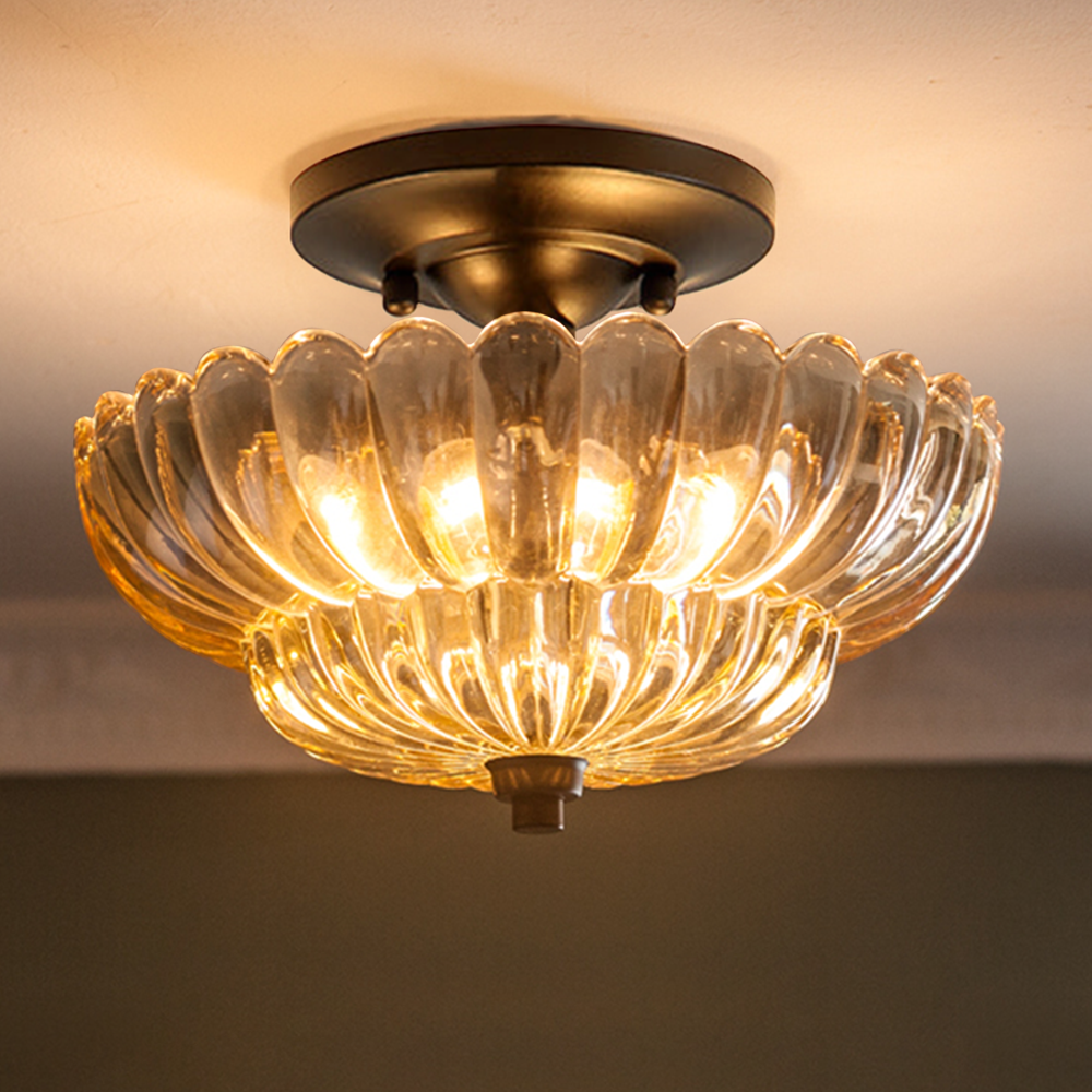 Arisha Modern Umbrella Glass Flush Mount Ceiling Light