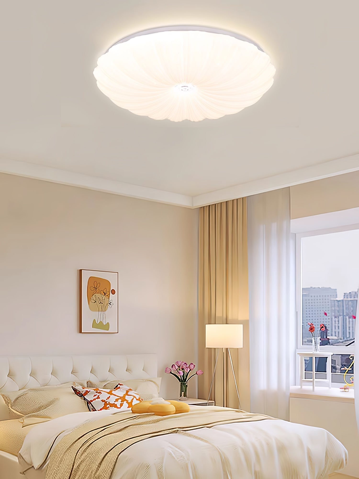 Coloria Nordic Art Shell Round Ceiling Lamp - Letslighting