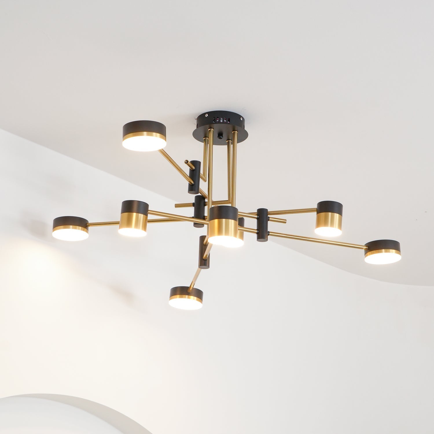 Lustra Chandelier Black Gold Spider Arms - Letslighting