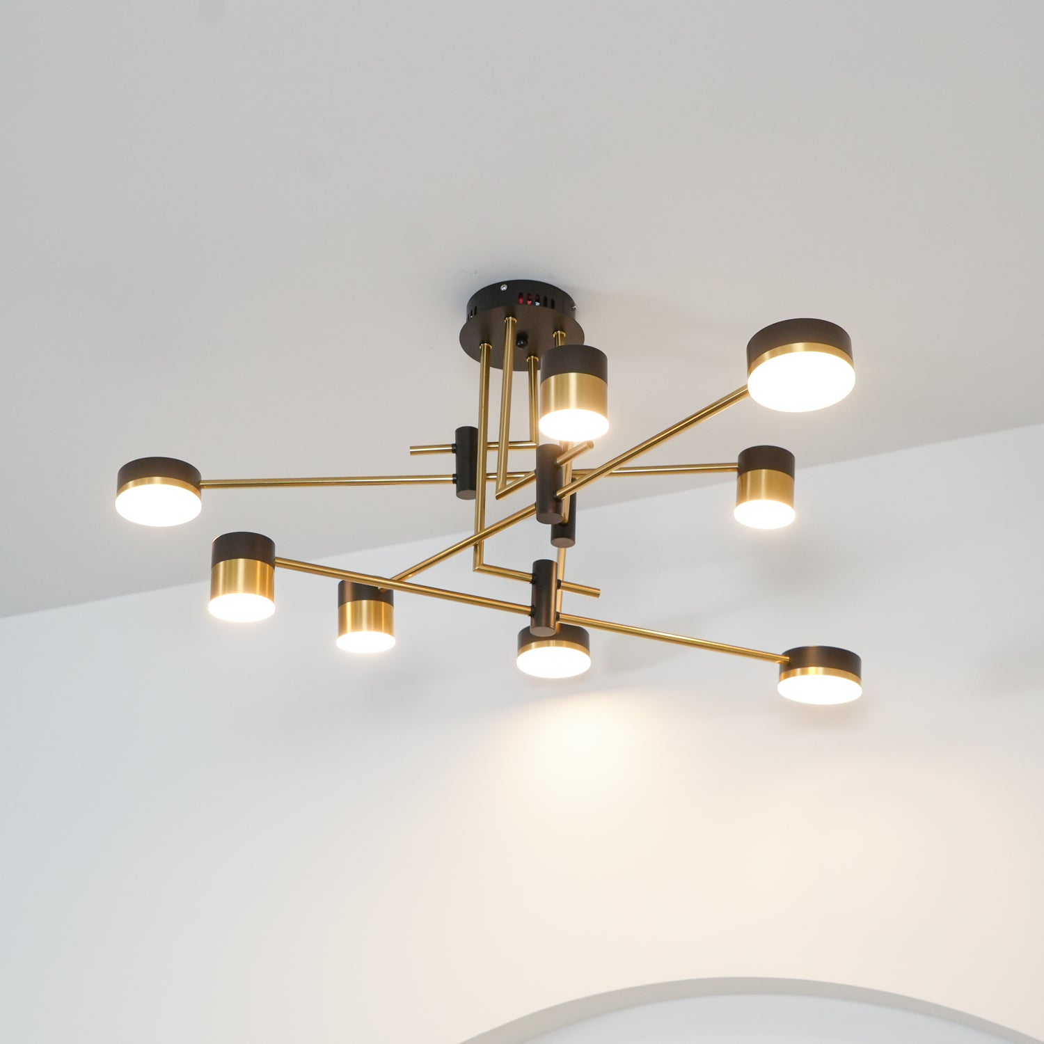 Lustra Chandelier Black Gold Spider Arms - Letslighting