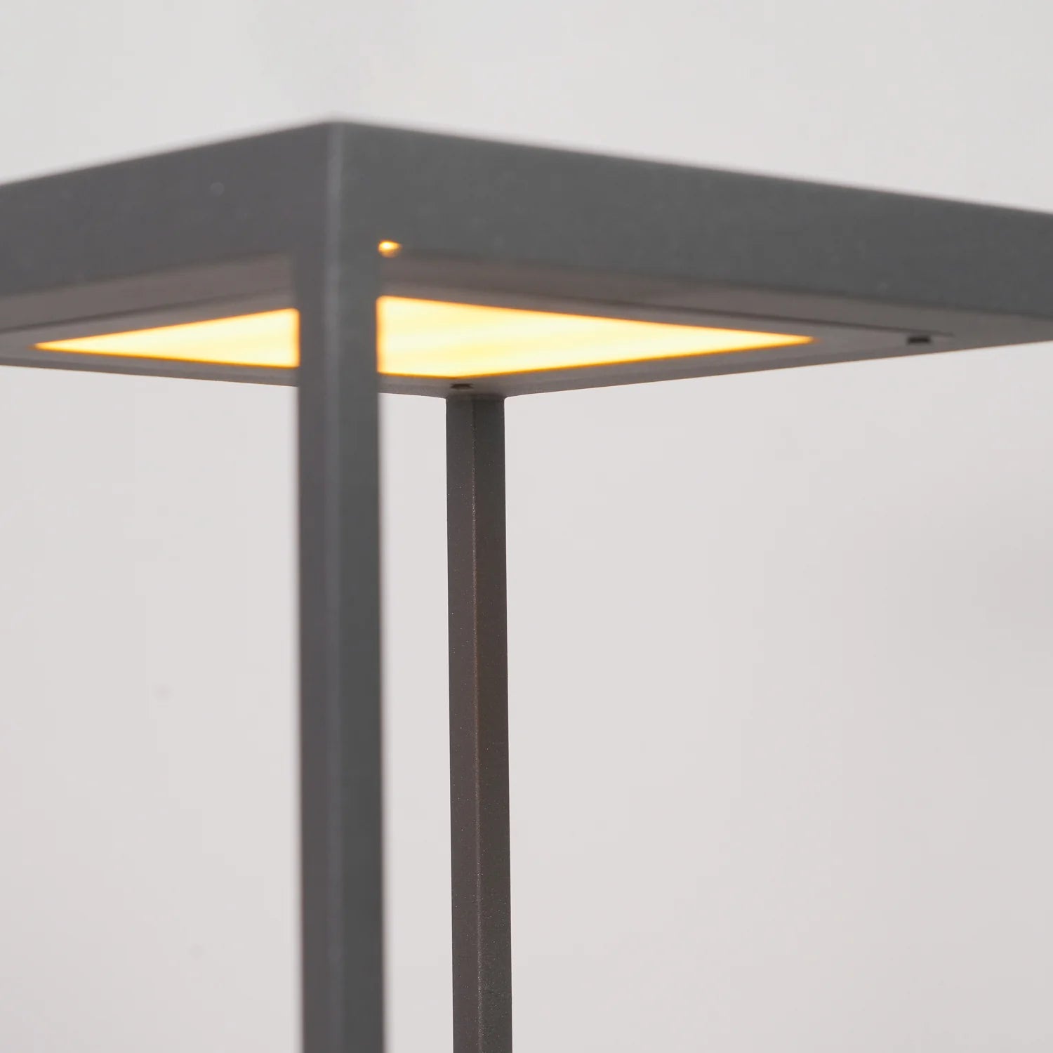 Ray Square Frame Black Contemporary Solar/Hardwire Outdoor Post Light