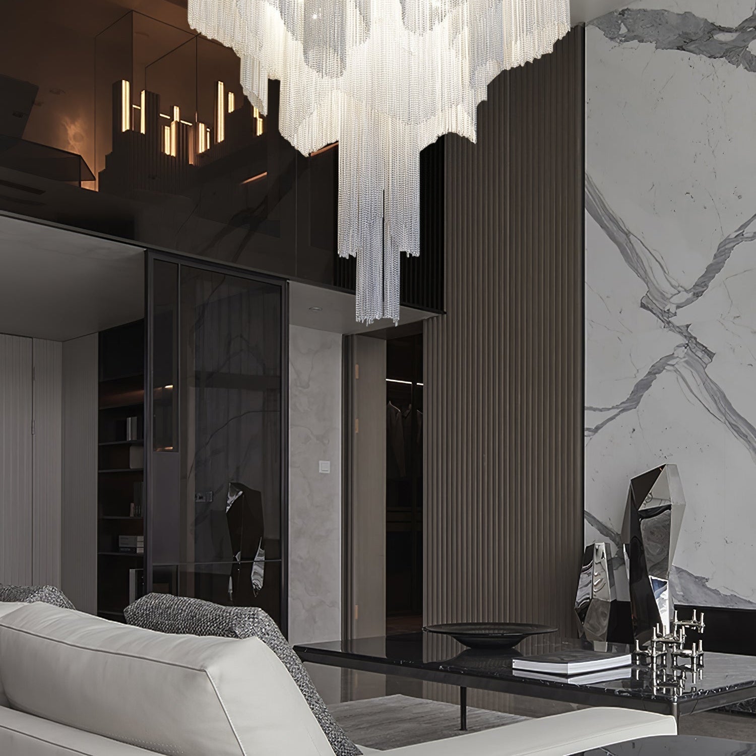 Lustra Pendant Lamp Stream Chain Nickel - Letslighting