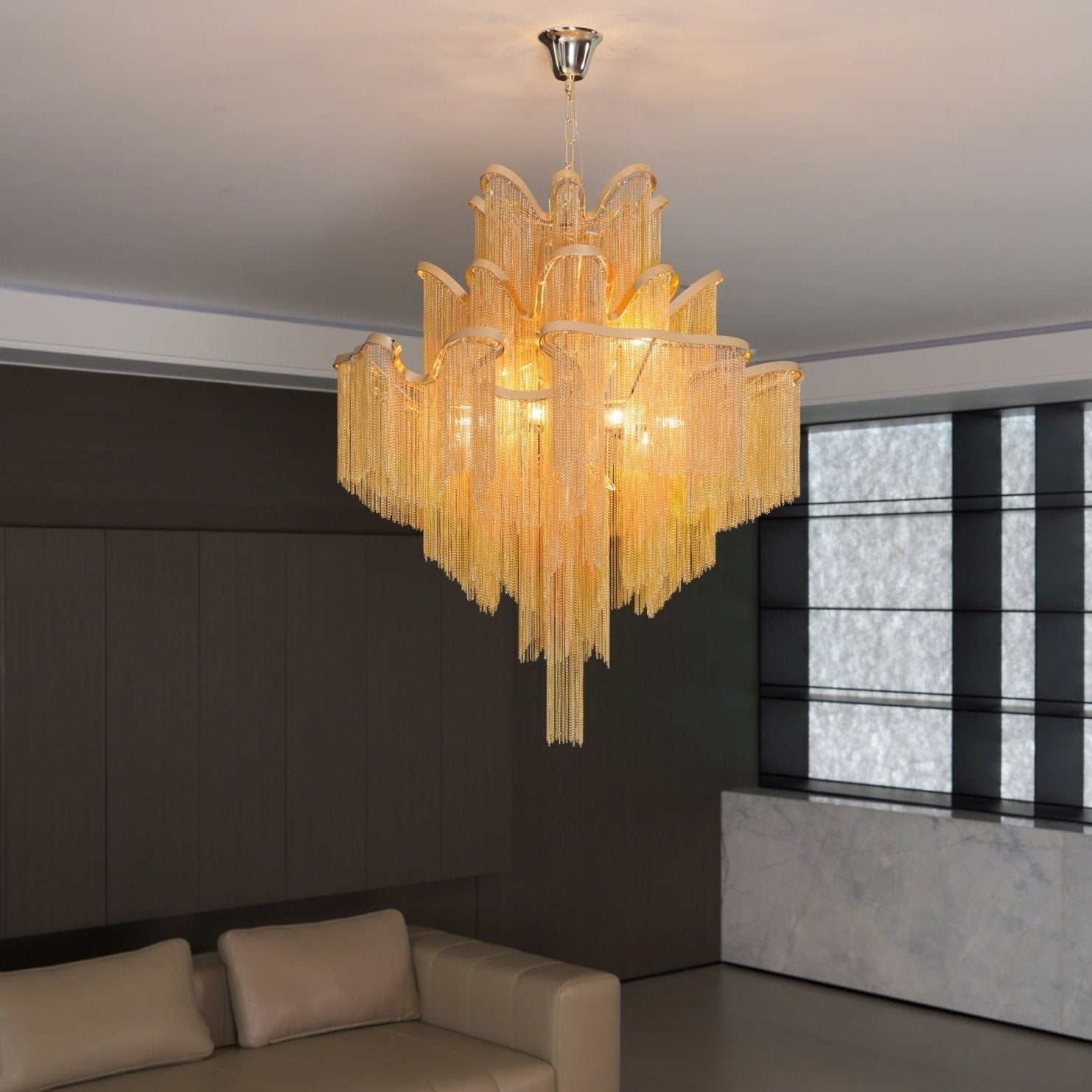 Lustra Pendant Lamp Stream Chain Nickel - Letslighting