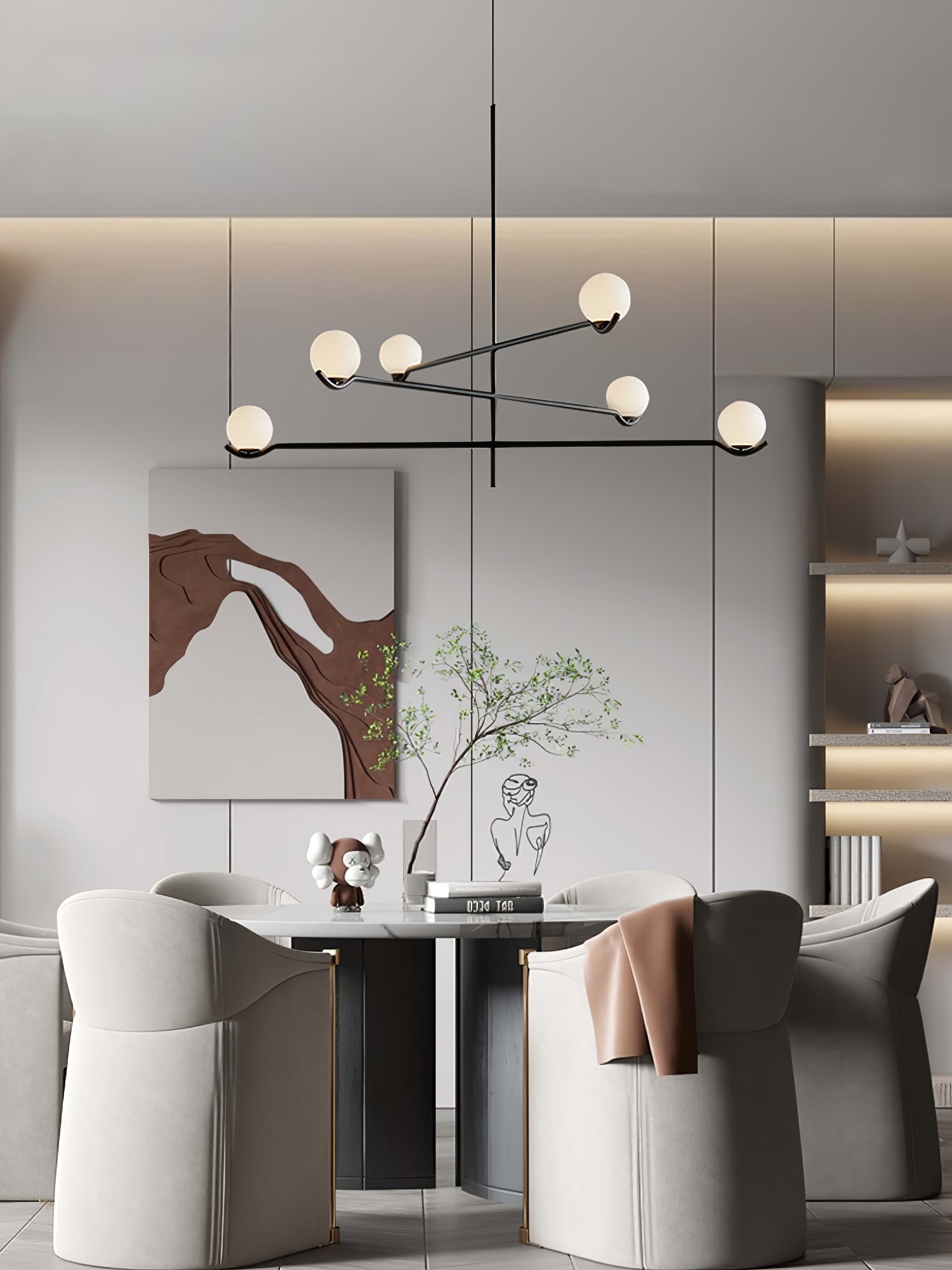 Fayno White Globe Chandelier - Neutralighting