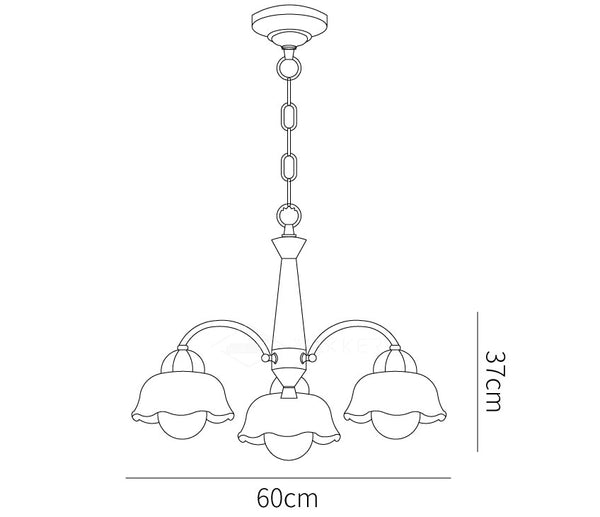 Silva Vintage LED Multi Flower Ceramic Bulbs Metal Wood Bedroom Living Room Pendant Light