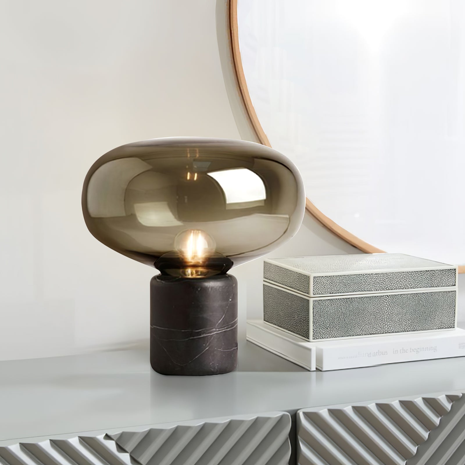 Rova Marble Industrial Table Lamp - Letslighting