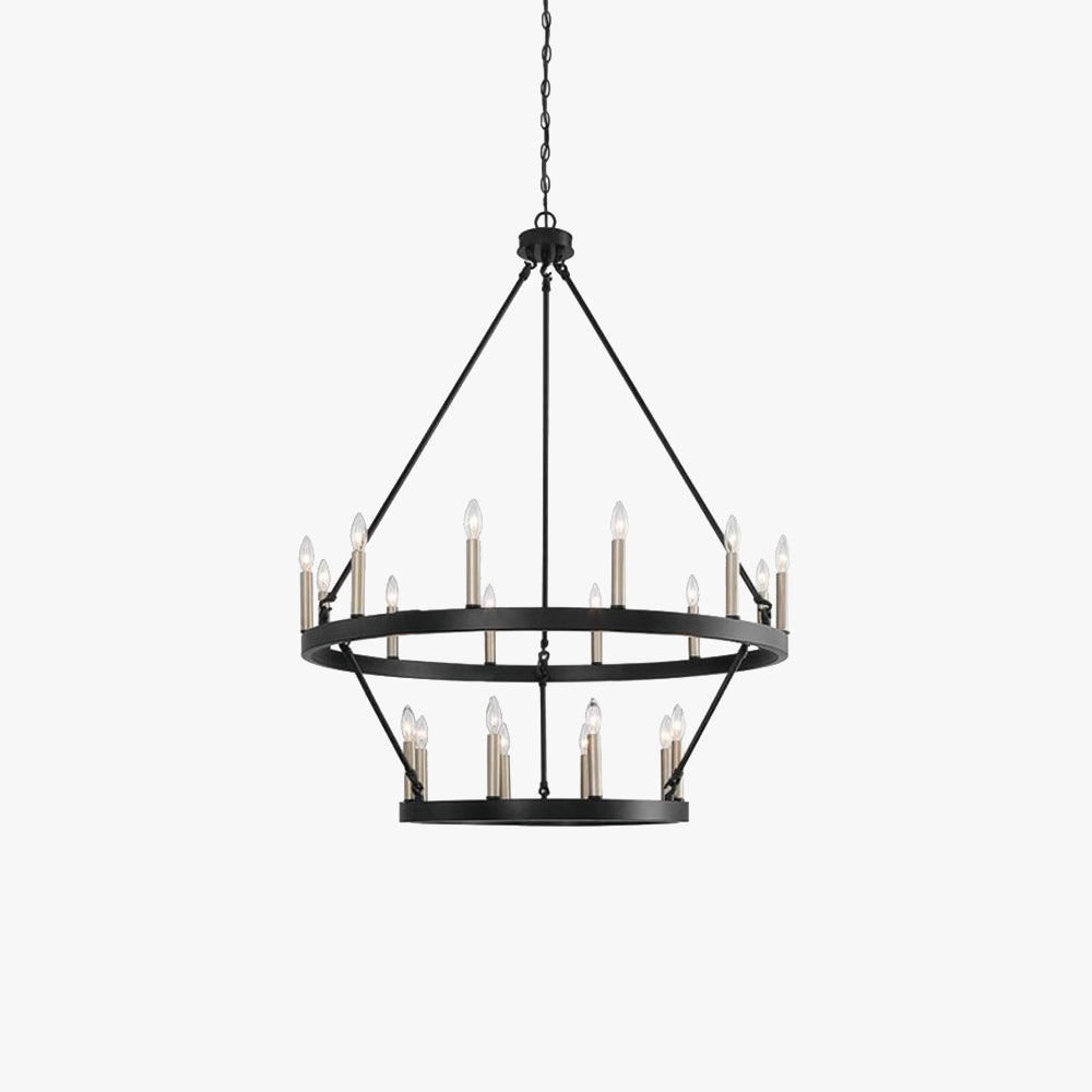 Silva Modern Industrial LED Chandelier Black Metal Living Room