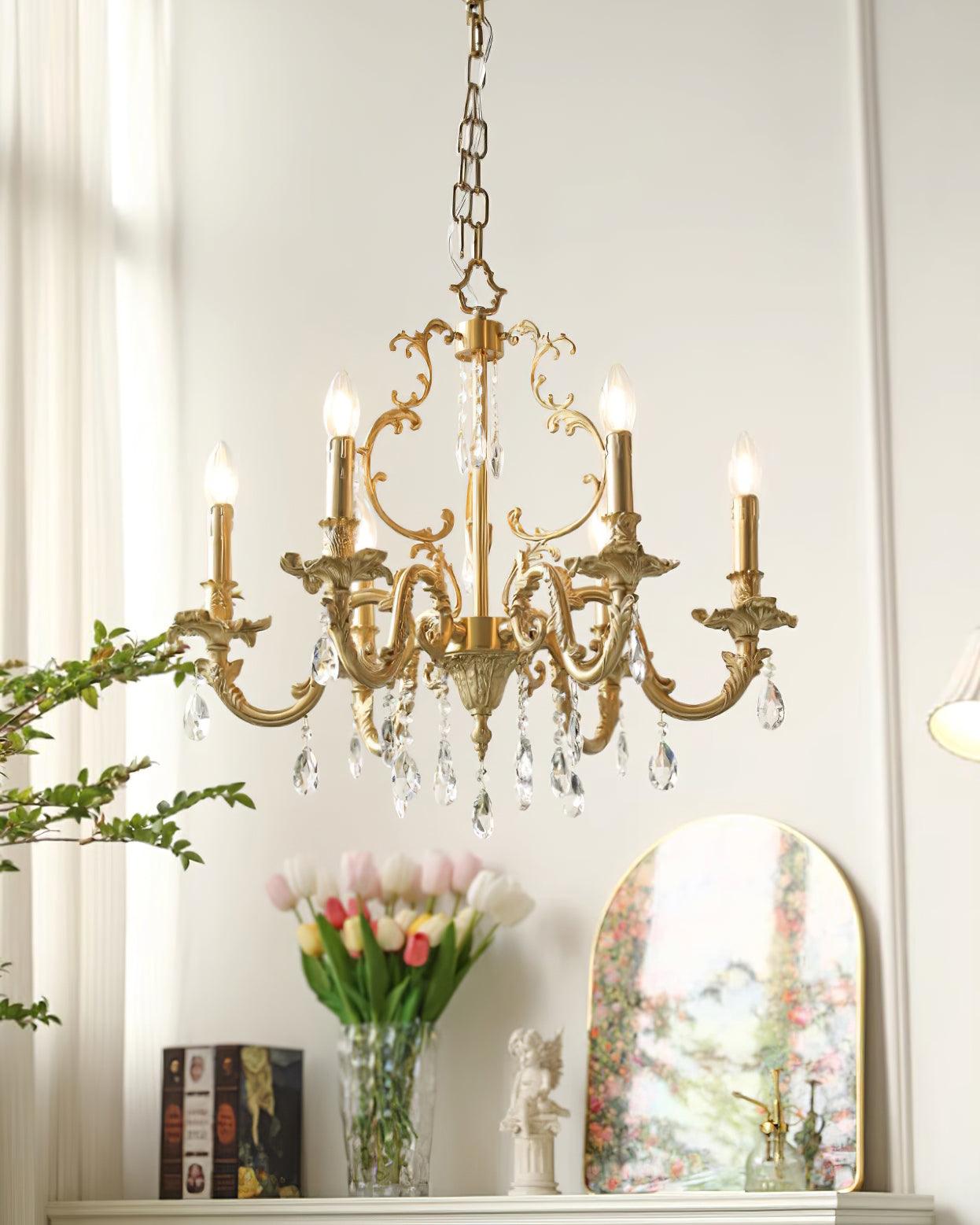 Elvion Classic Brass Crystal Chandelier - Neutralighting