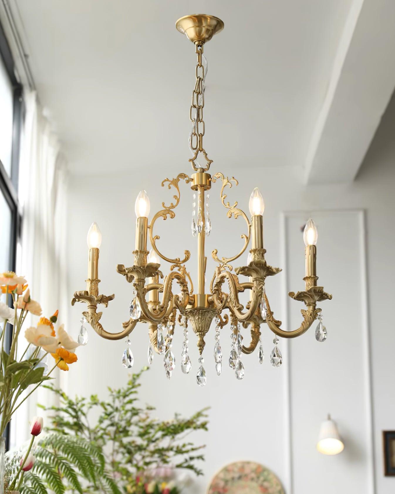 Elvion Classic Brass Crystal Chandelier - Neutralighting