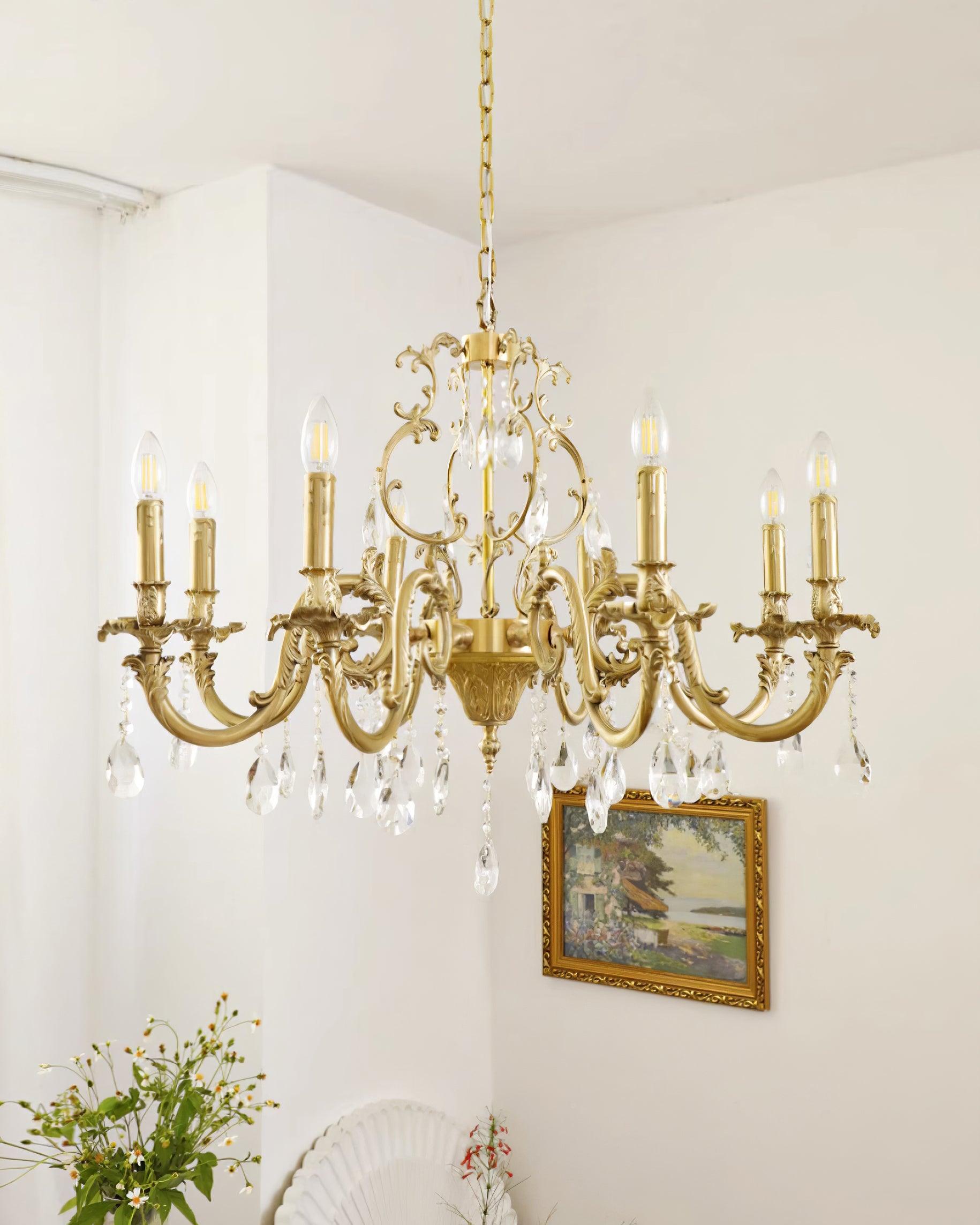 Elvion Classic Brass Crystal Chandelier - Neutralighting
