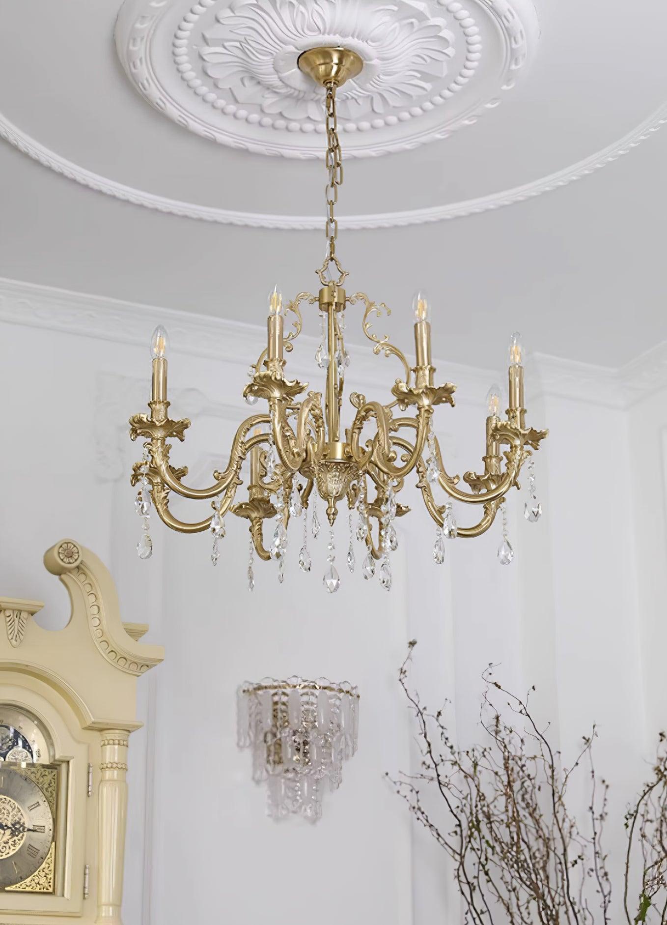 Elvion Classic Brass Crystal Chandelier - Neutralighting