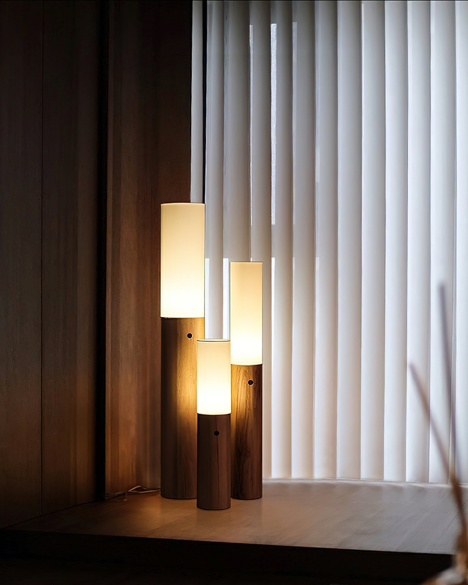 Vero Timber Column Floor Lamp - Letslighting