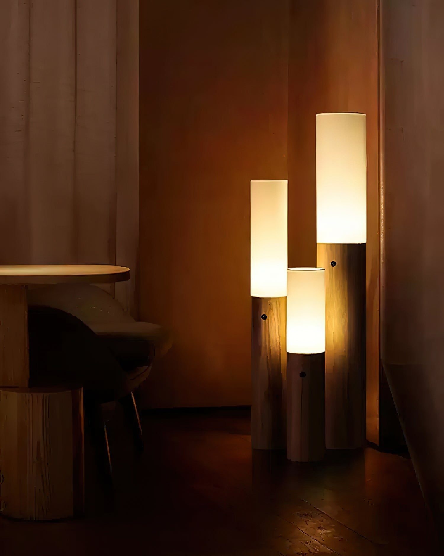 Vero Timber Column Floor Lamp - Letslighting