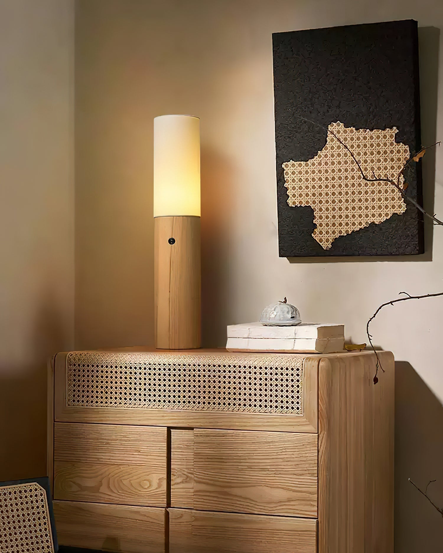 Vero Timber Column Floor Lamp - Letslighting