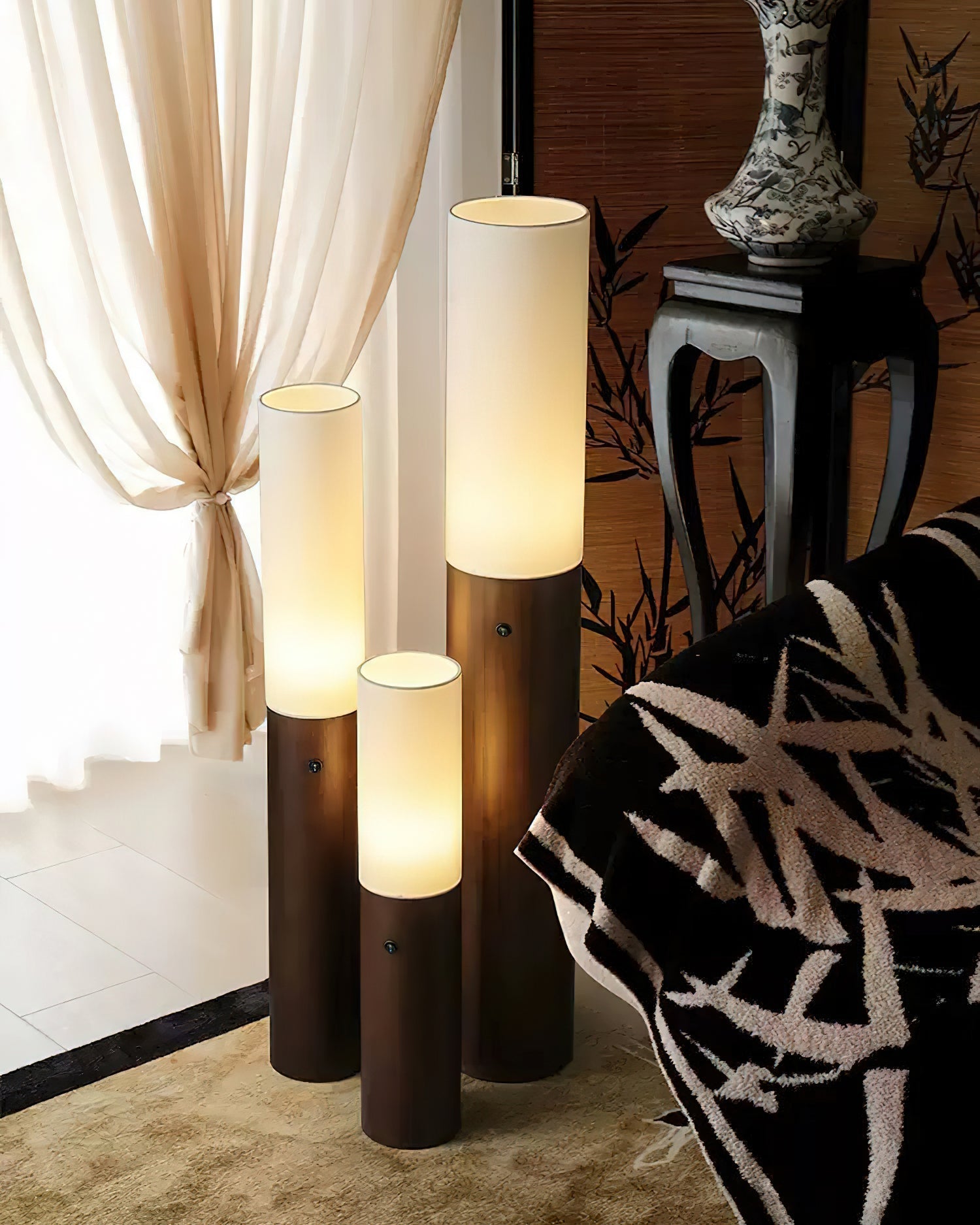 Vero Timber Column Floor Lamp - Letslighting