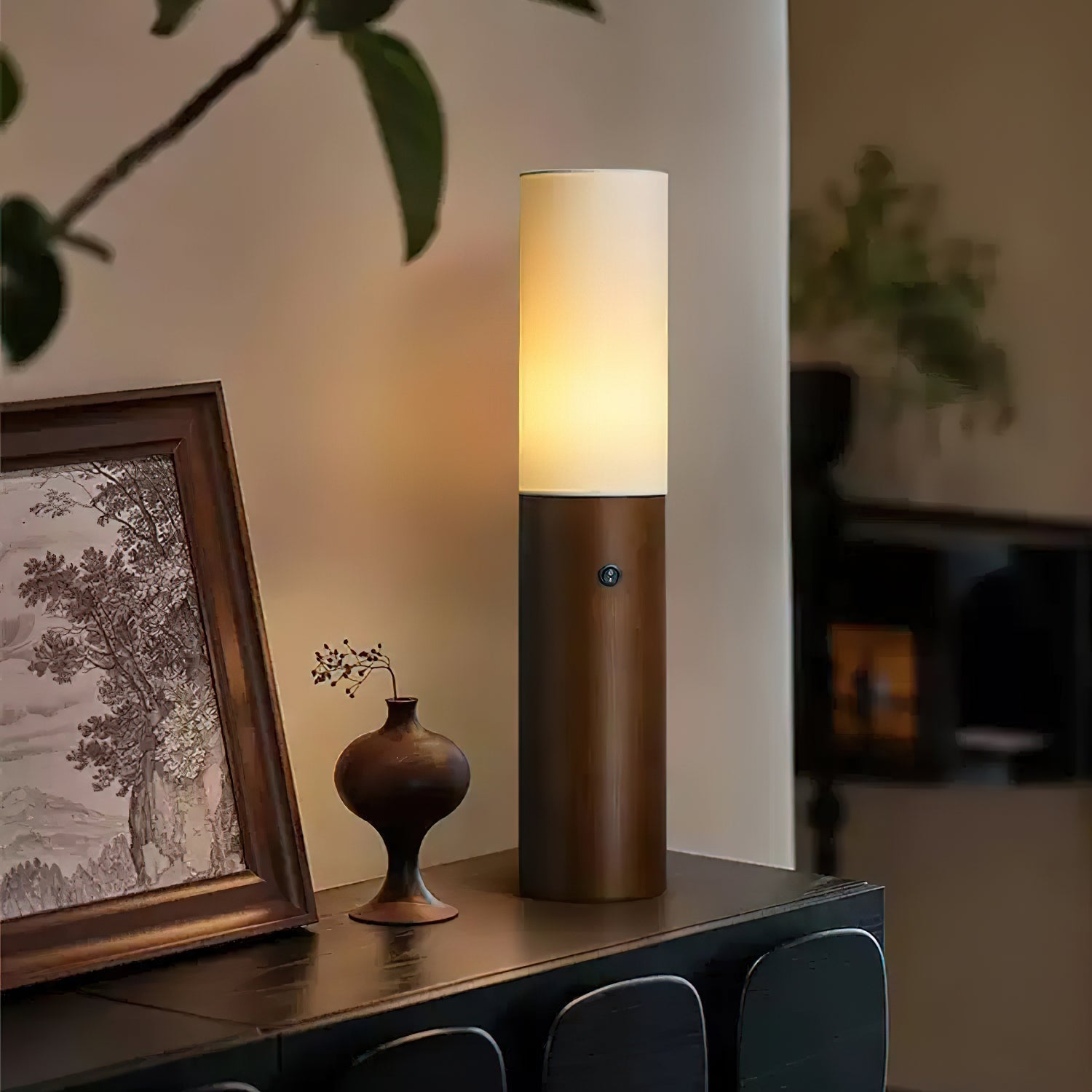 Vero Timber Column Floor Lamp - Letslighting