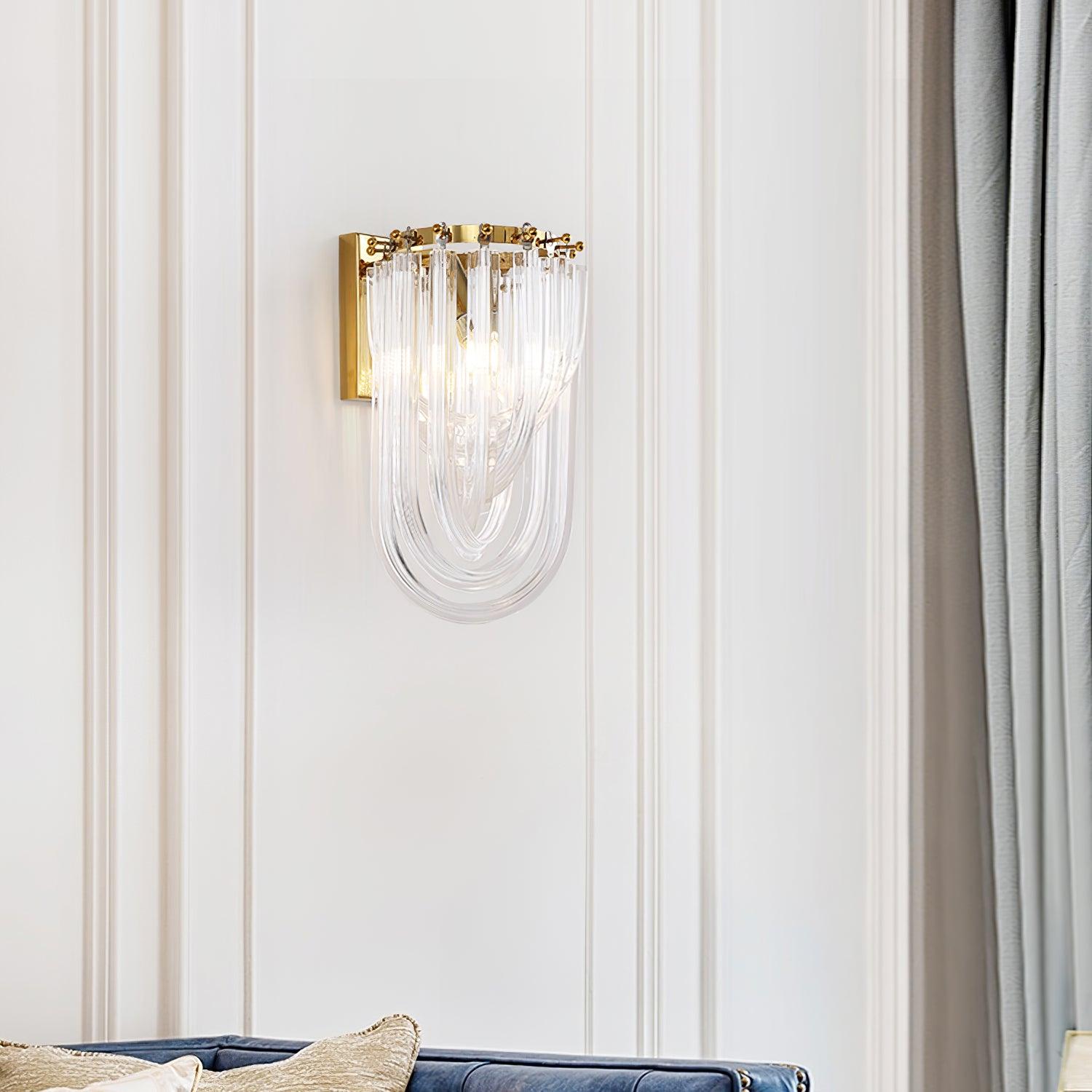 Aurora Wall Lamp Trevi Murano Glass Gold Modern Luxury - Neutralighting