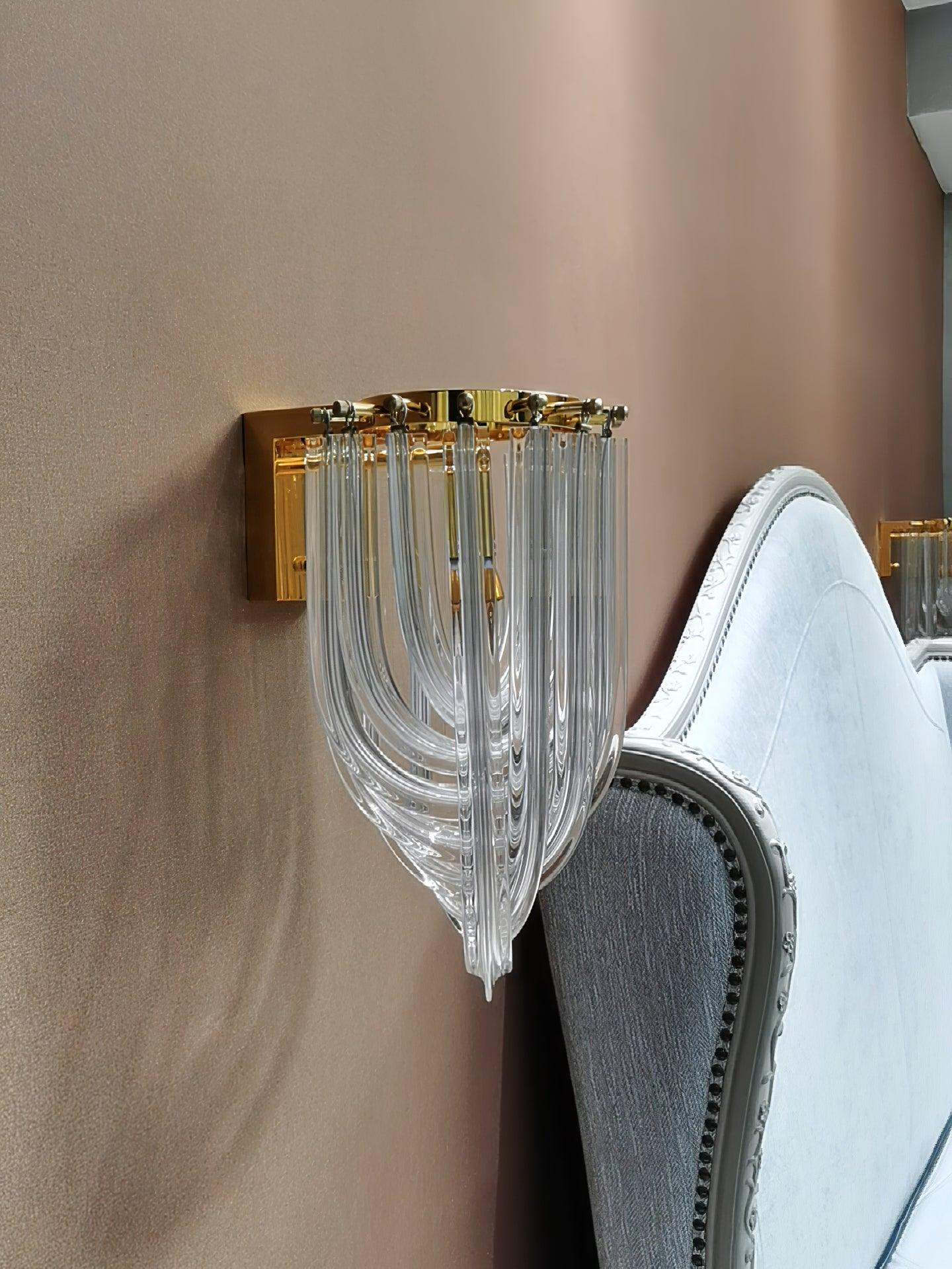 Aurora Wall Lamp Trevi Murano Glass Gold Modern Luxury - Neutralighting
