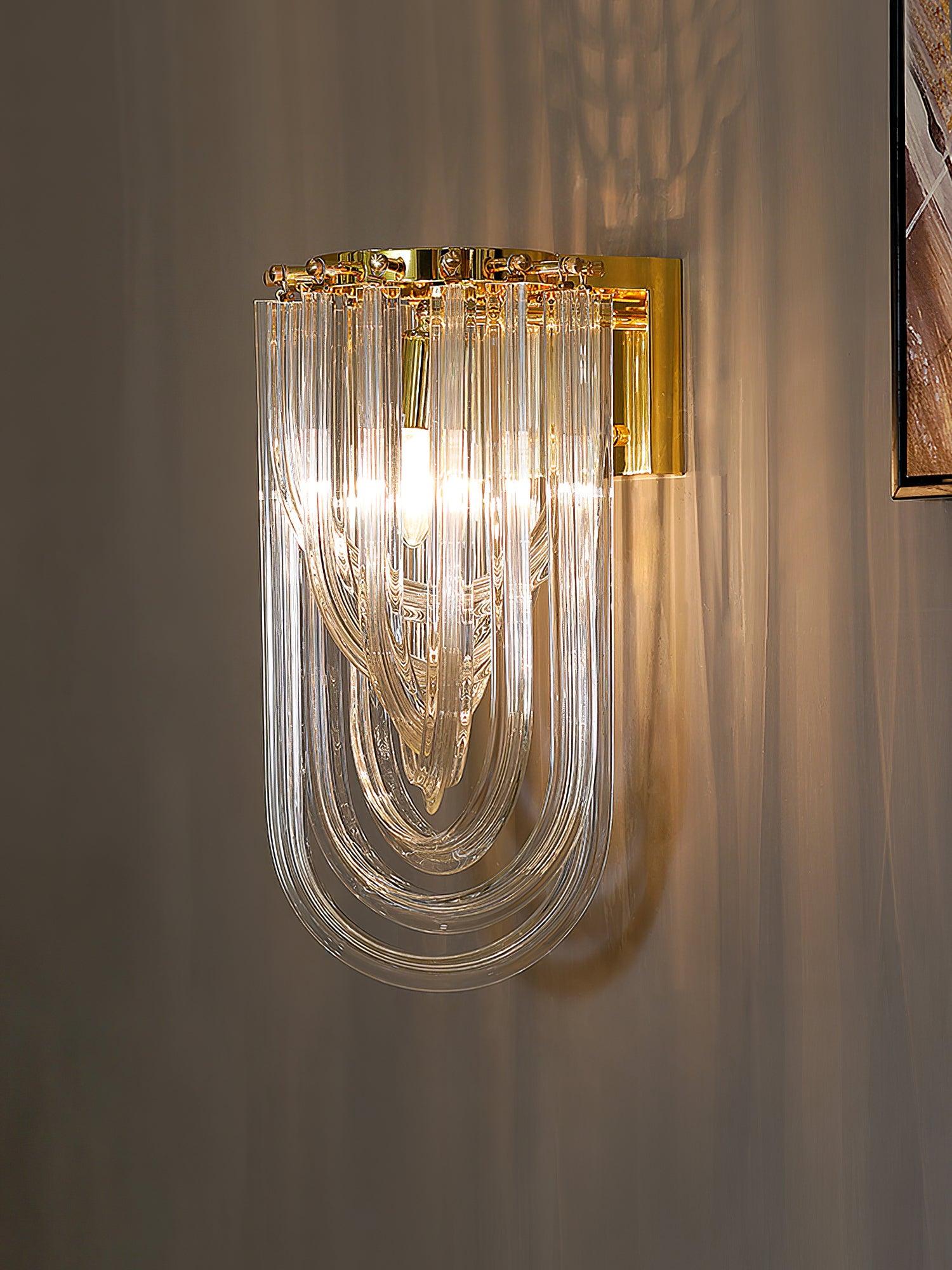 Aurora Wall Lamp Trevi Murano Glass Gold Modern Luxury - Neutralighting