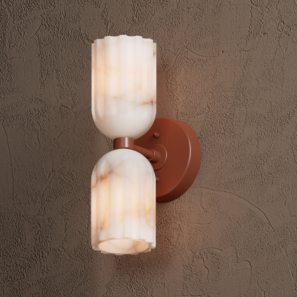 Uraeeth Modern Minimalist Double Brass Alabaster Wall Lamp - Letslighting