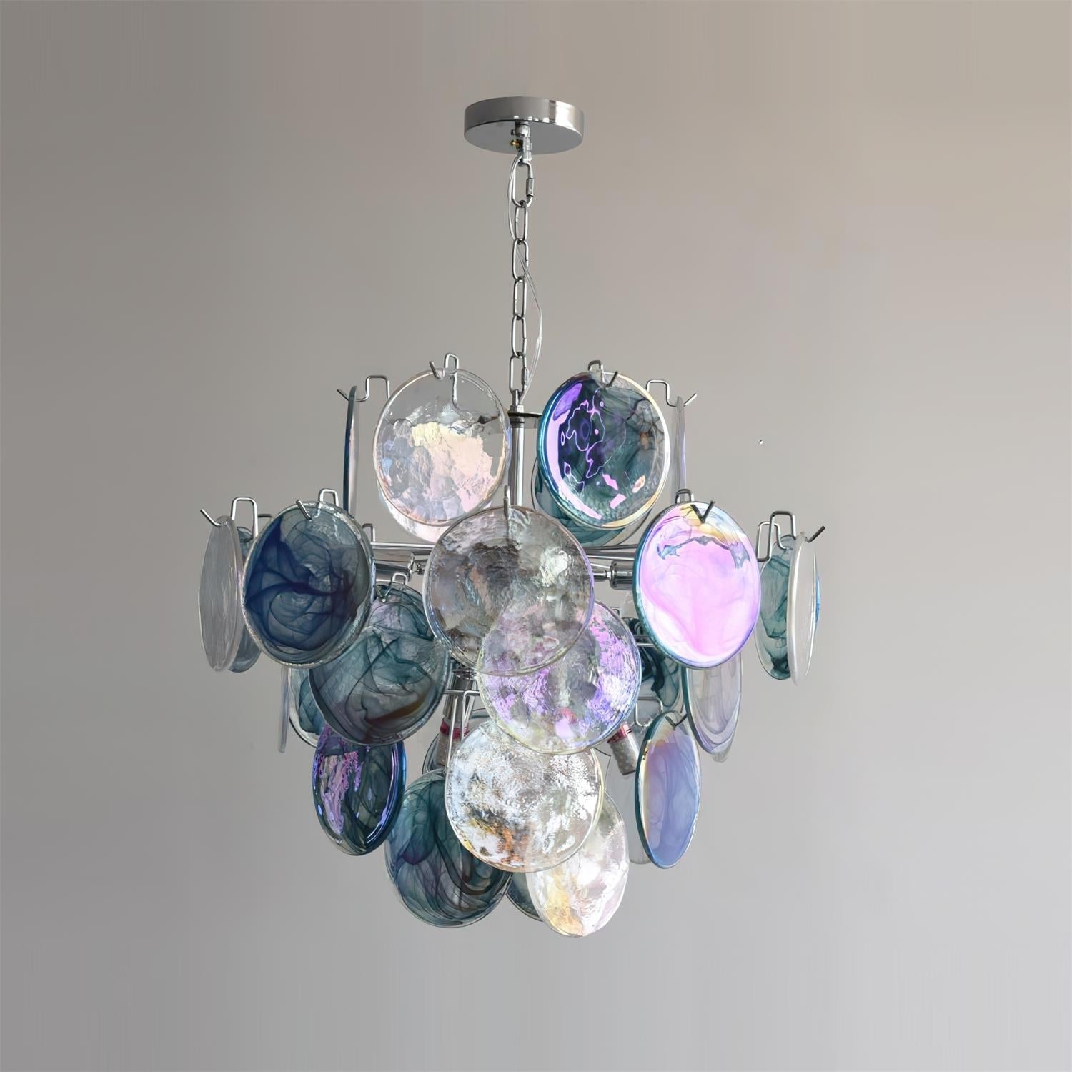 Venfield Chandelier Iridescent Glass Disc Cascade - Letslighting
