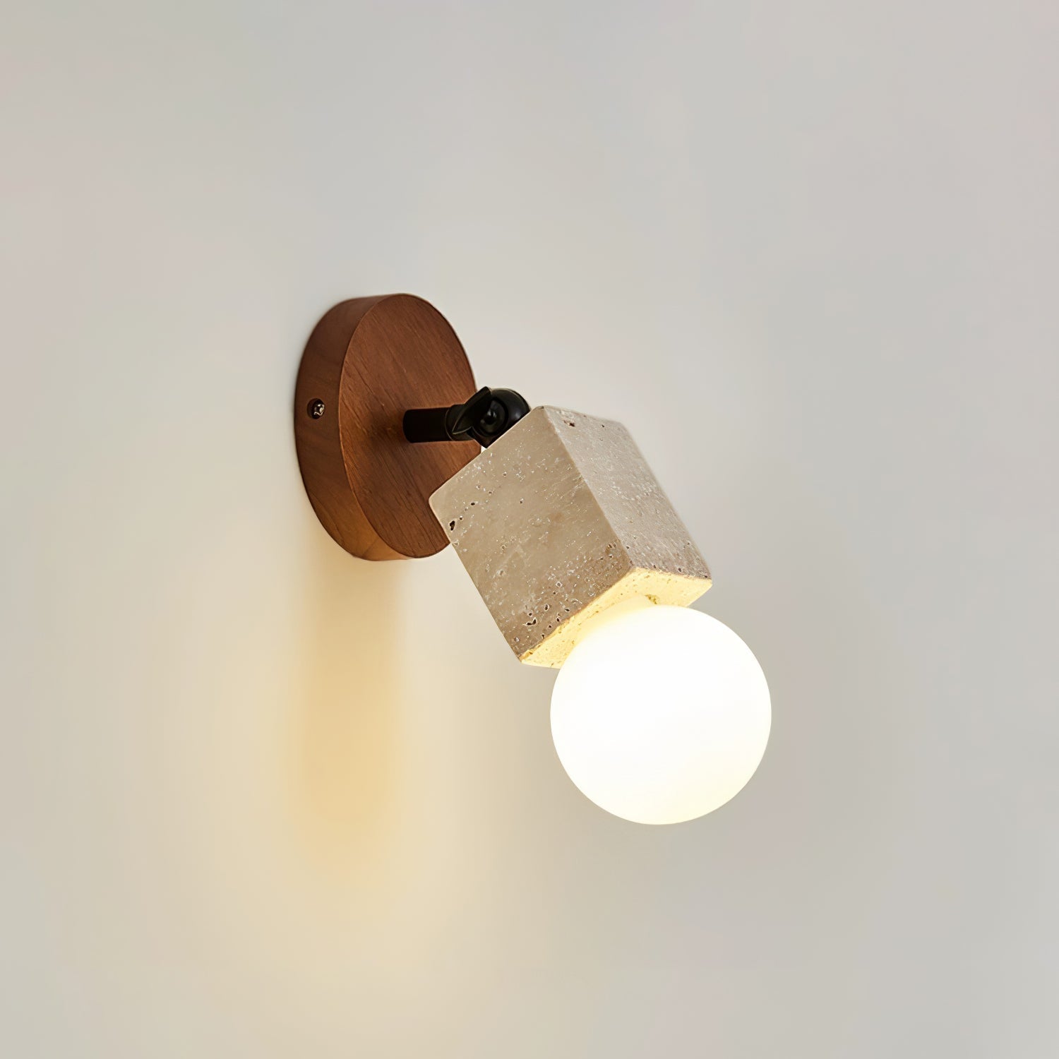 Cesilyra Swivel Cylinder Travertine Wall Light - Letslighting