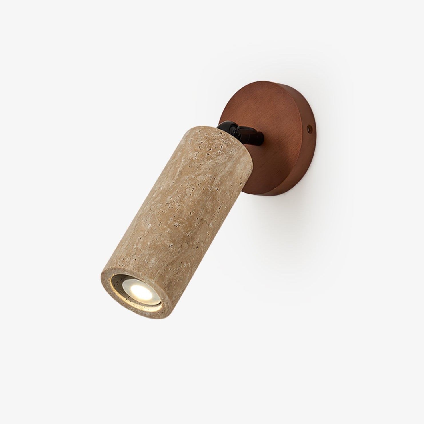 Cesilyra Swivel Cylinder Travertine Wall Light - Letslighting
