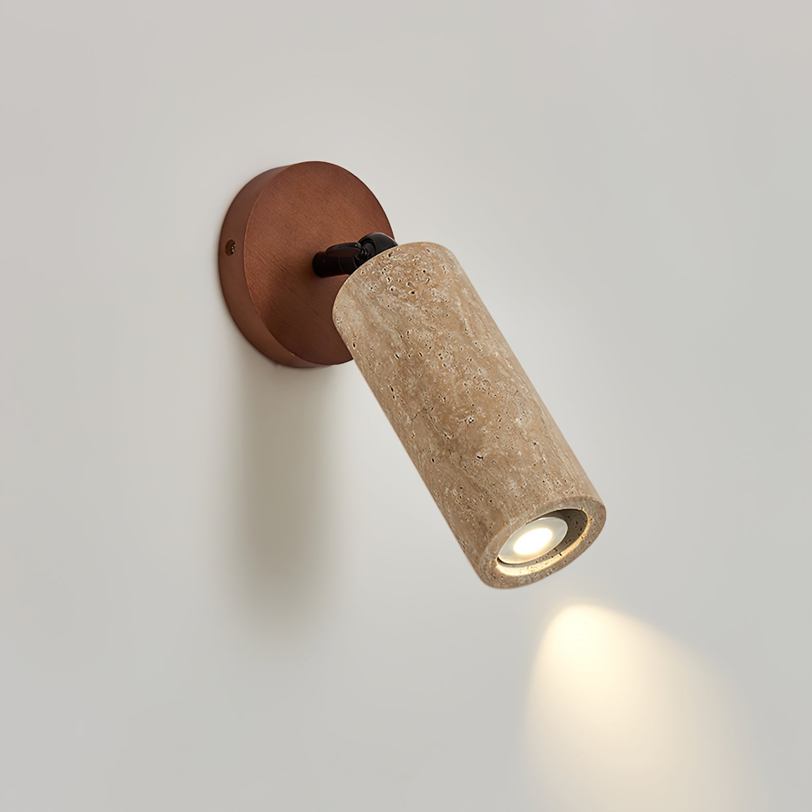 Cesilyra Swivel Cylinder Travertine Wall Light - Letslighting