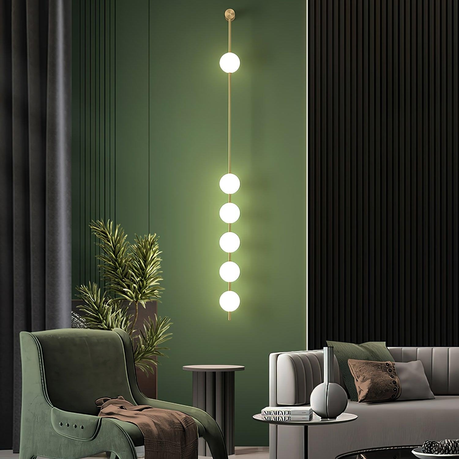Lustra Wall Lamp Vertical Balls Brass - Letslighting
