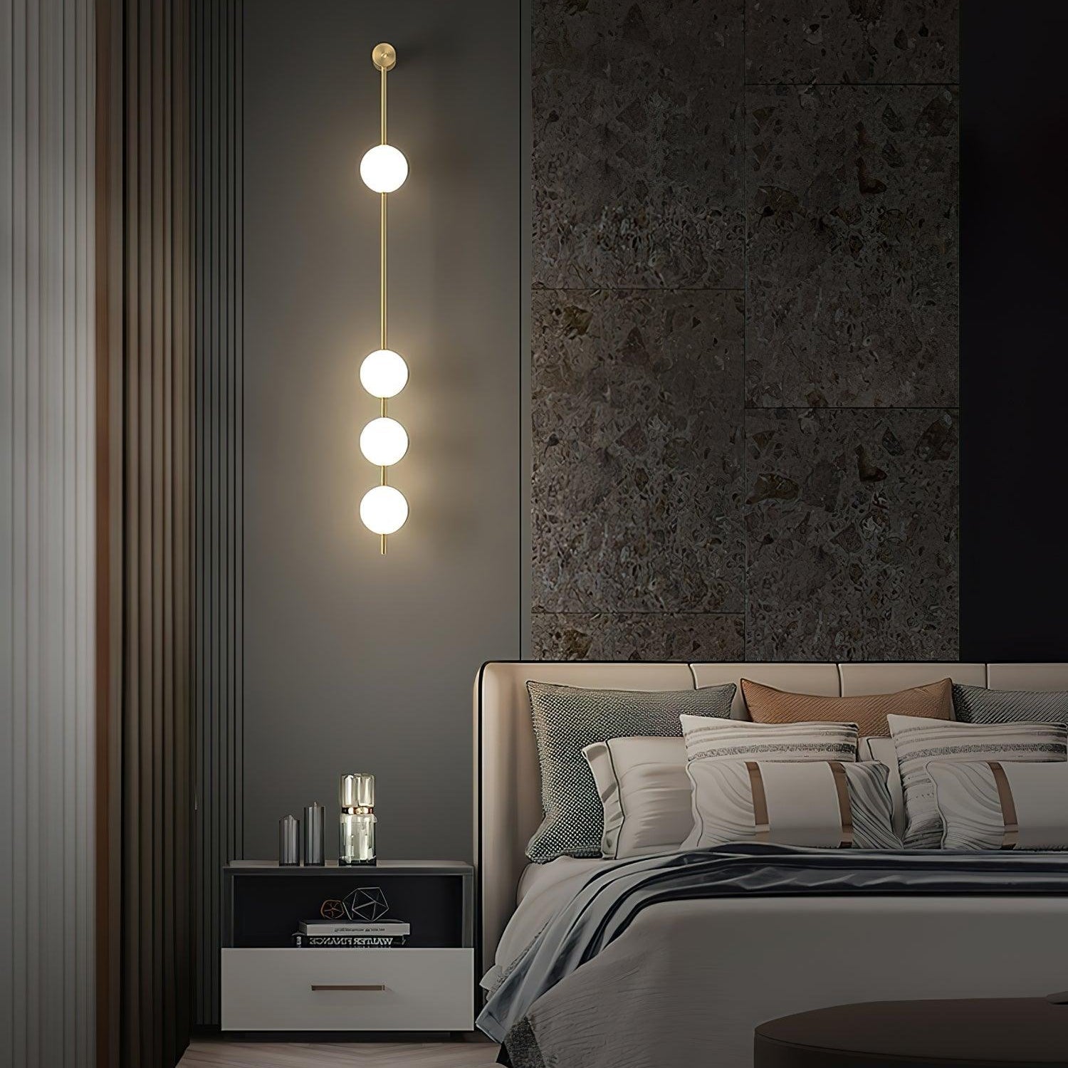 Lustra Wall Lamp Vertical Balls Brass - Letslighting