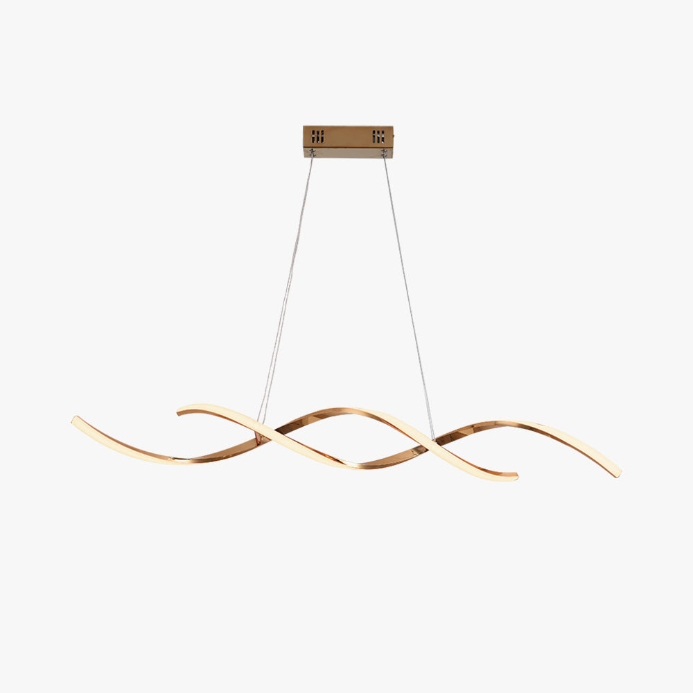 Arisha Modern Wavy Metal/Acrylic Pendant Light, Chrome/Gold