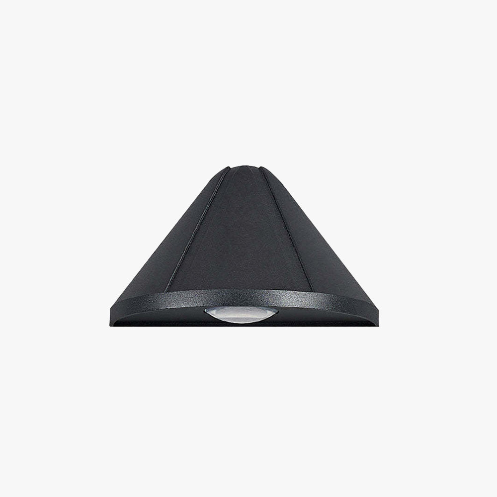 Ray Modern Cone Metal Outdoor Wall Lamp, Black