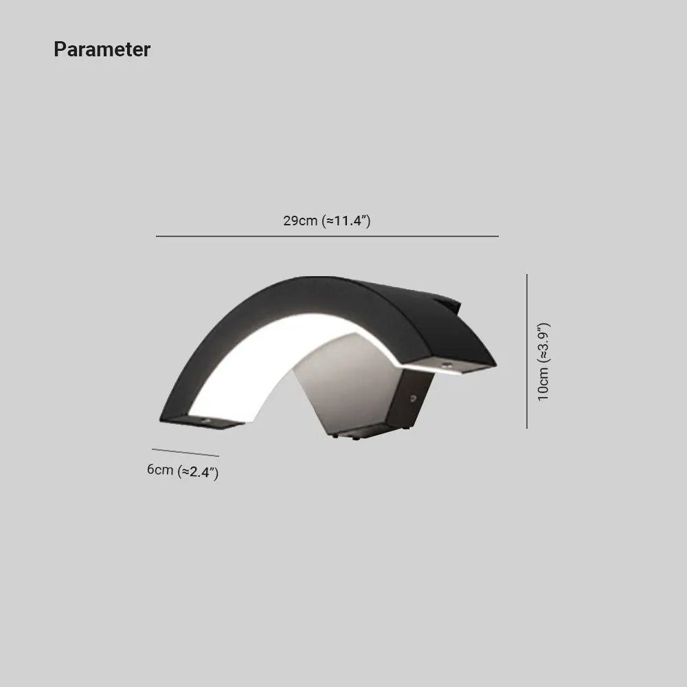 Ray Nordic Arc Waterproof LED Outdoor Wall Lamp, Black