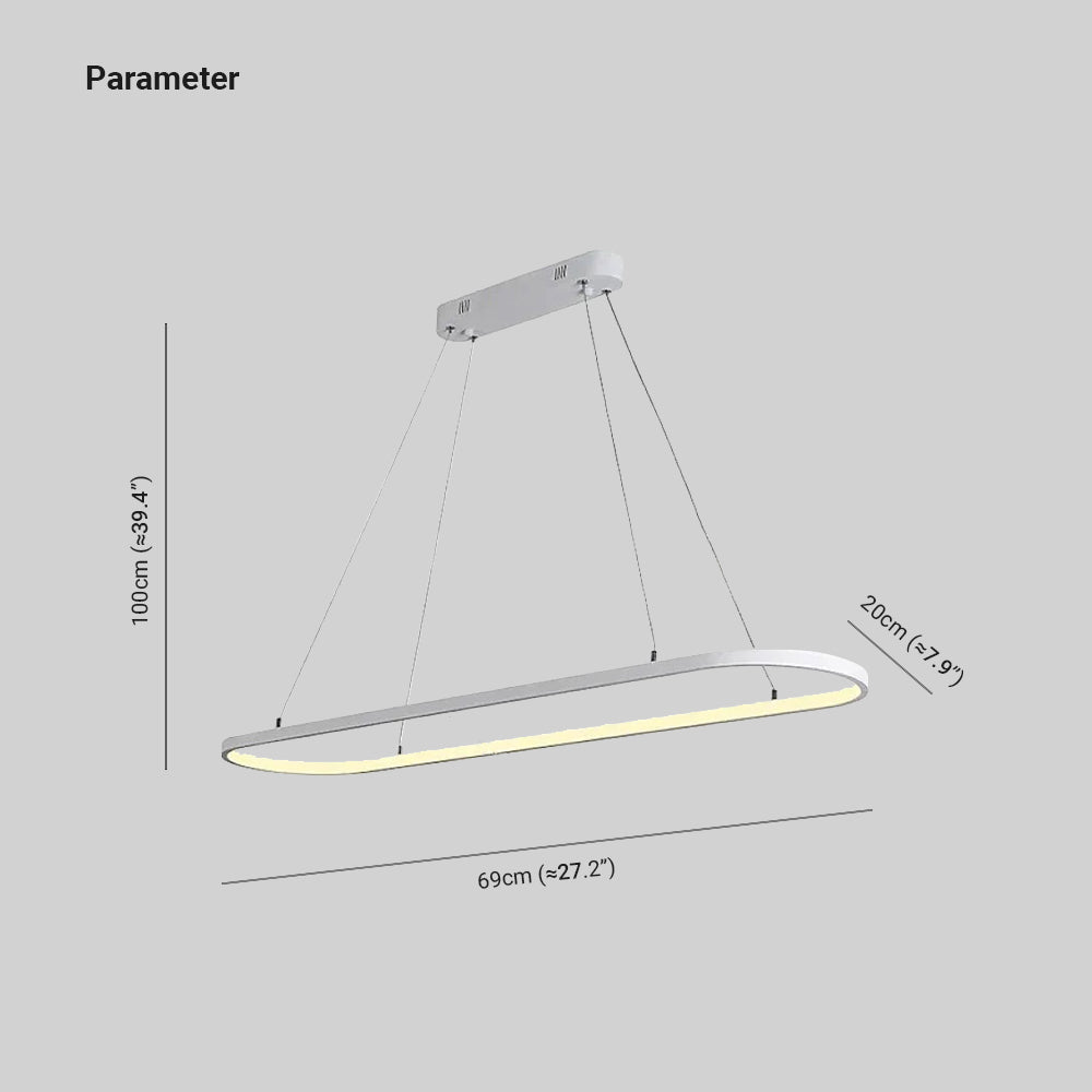 Arisha Minimalist Oval Interior Hanging Pendant Light