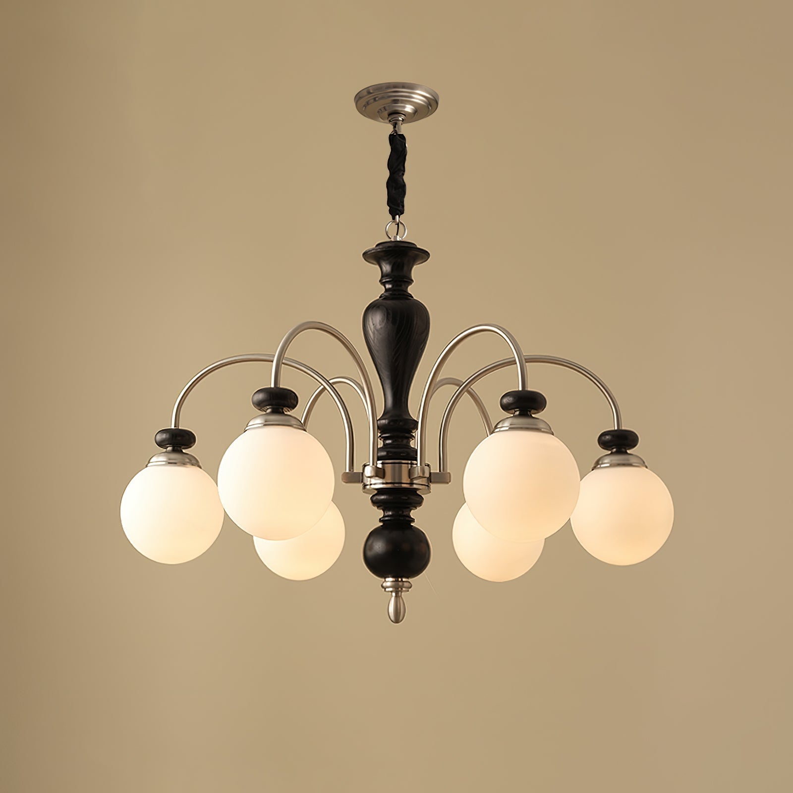 Solara Chandelier Classic Wooden Brass - Letslighting