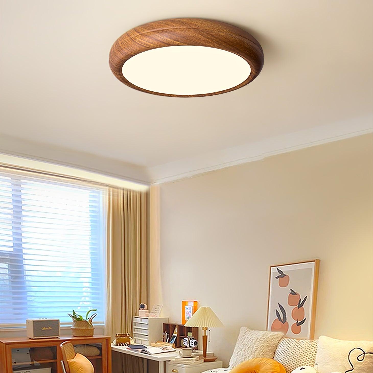Orbis Wood Wood Grain Round Ceiling Light - Neutralighting