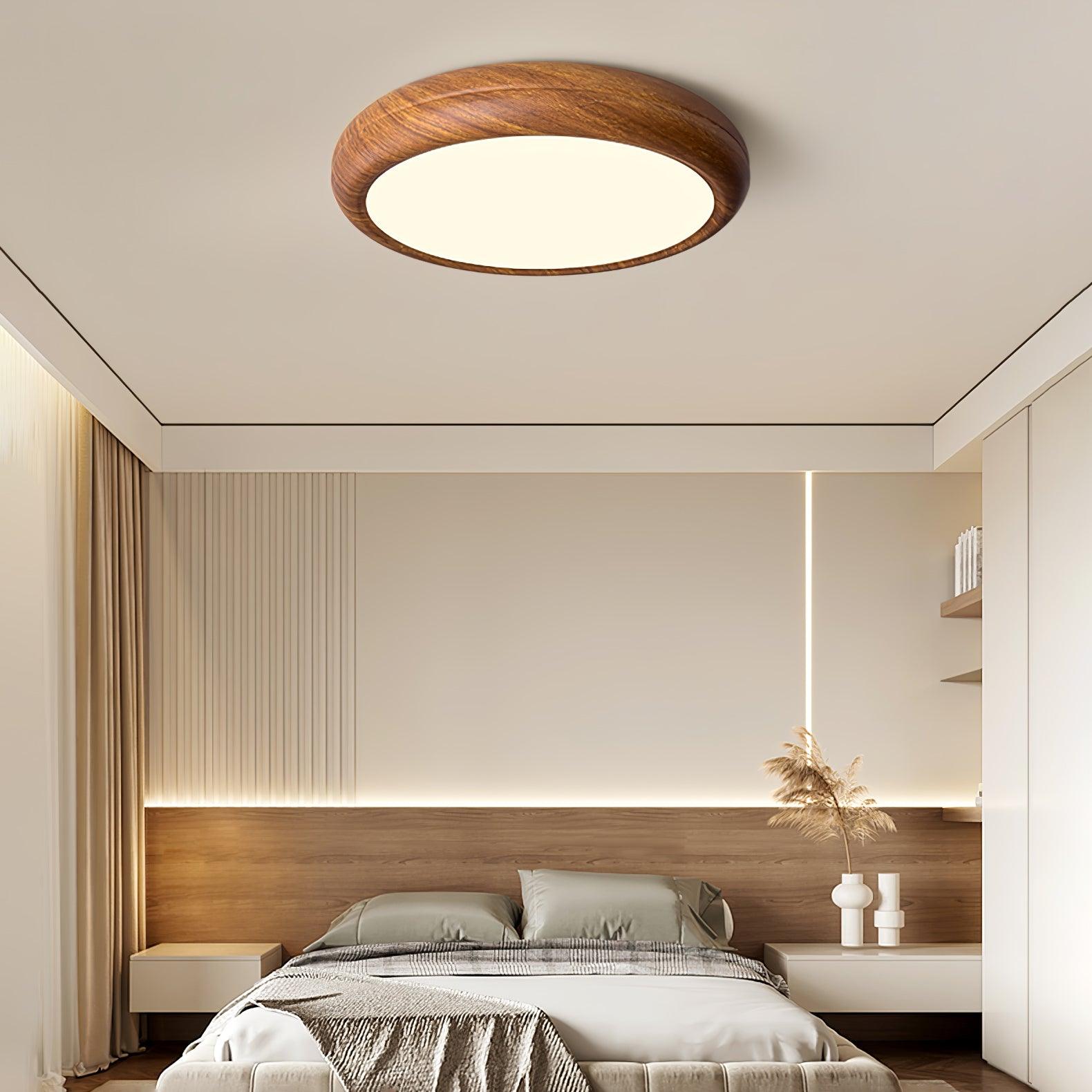 Orbis Wood Wood Grain Round Ceiling Light - Neutralighting
