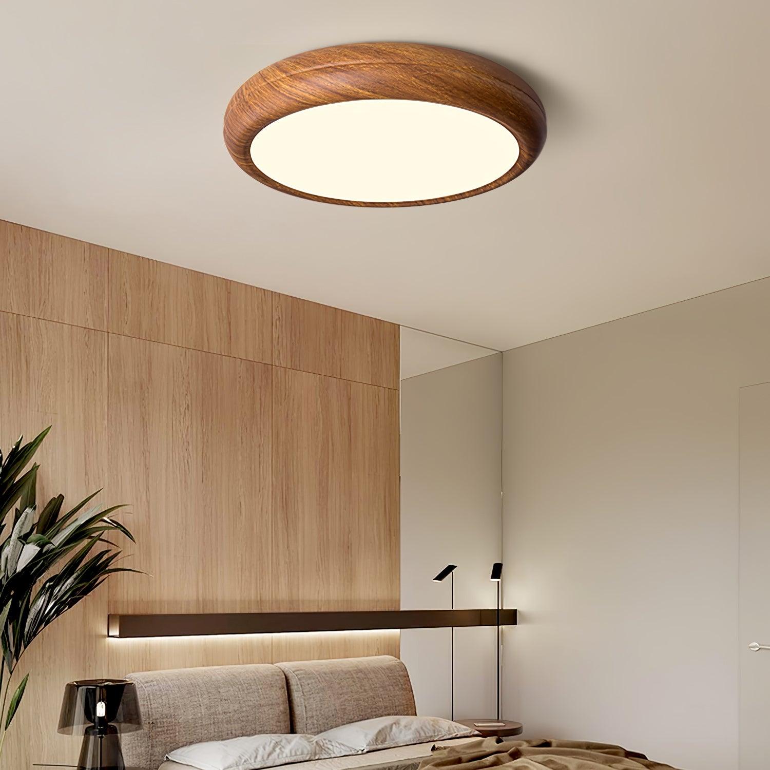 Orbis Wood Wood Grain Round Ceiling Light - Neutralighting