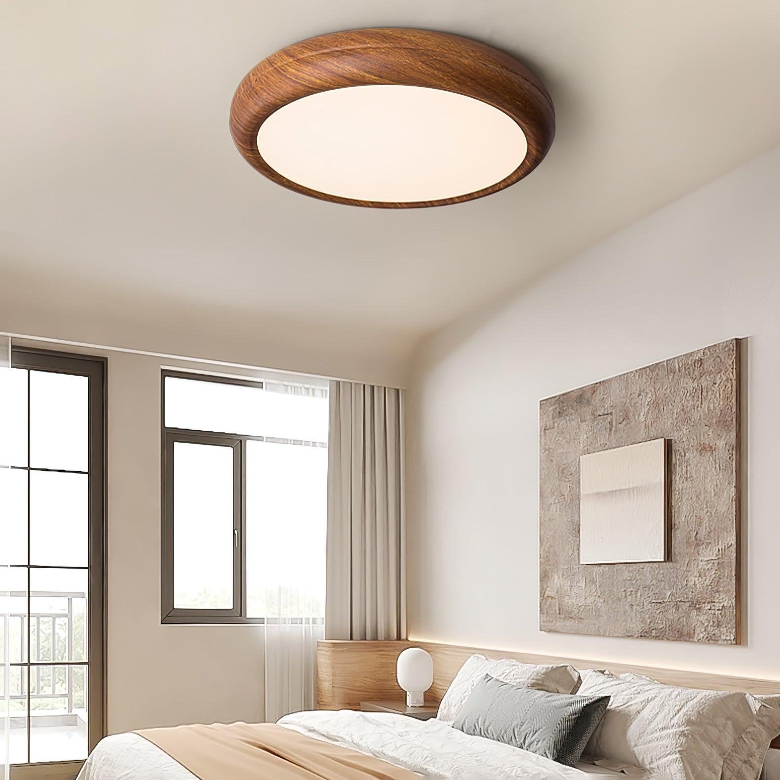 Orbis Wood Wood Grain Round Ceiling Light - Neutralighting