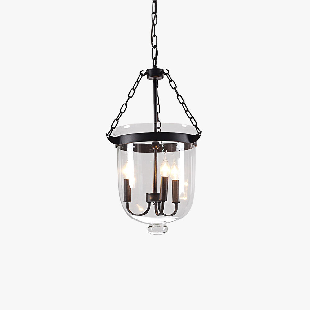 Silva Pendant Light Glass Black Industrial LED Living Room