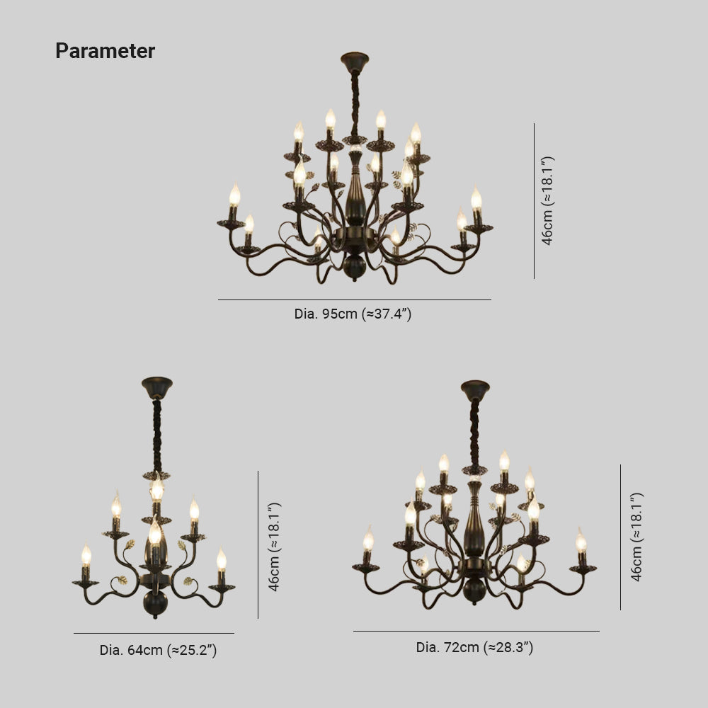 Silva Chandelier Rustic Glass Living Room Bedroom
