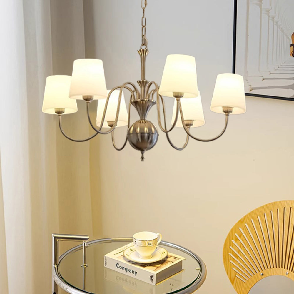 Silva Vintage Metal Glass Chandelier Study Bedroom