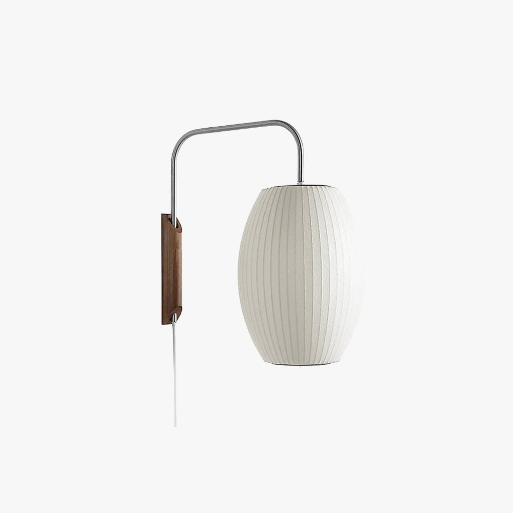 Ritta Indoor Wall Lamp Wood Living Room Modern Fabric Round