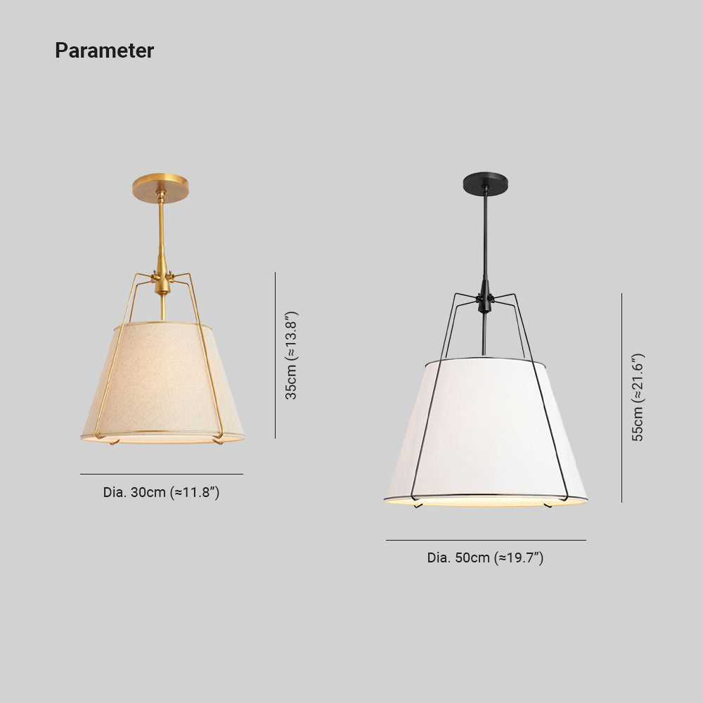 Ritta Pendant Light Fabric Dinging Room Modern Conical