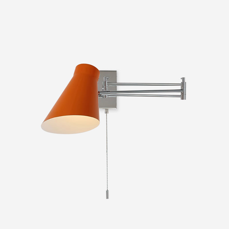 Wall Lamp Swing Arm Chrome Orange Adjustable Industrial - Letslighting