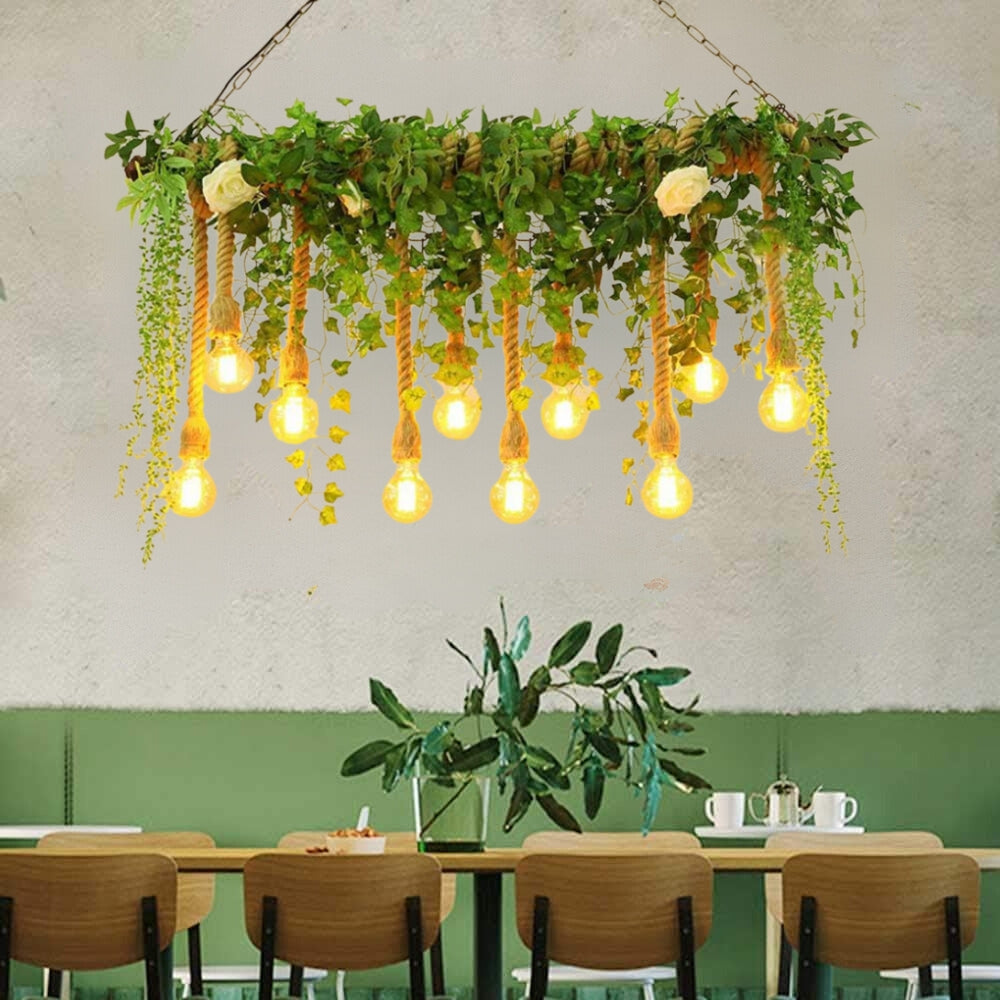 Ritta Natural Decorative Metal/Glass Pendant Light, Green