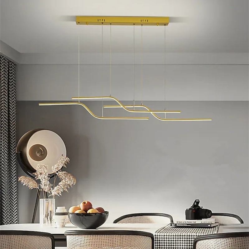 Arisha Minimalist Geometric Metal 3 Light Pendant Light, Dining Room